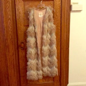 Anthropologie Long FAUX Fur Vest. NEVER WORN
